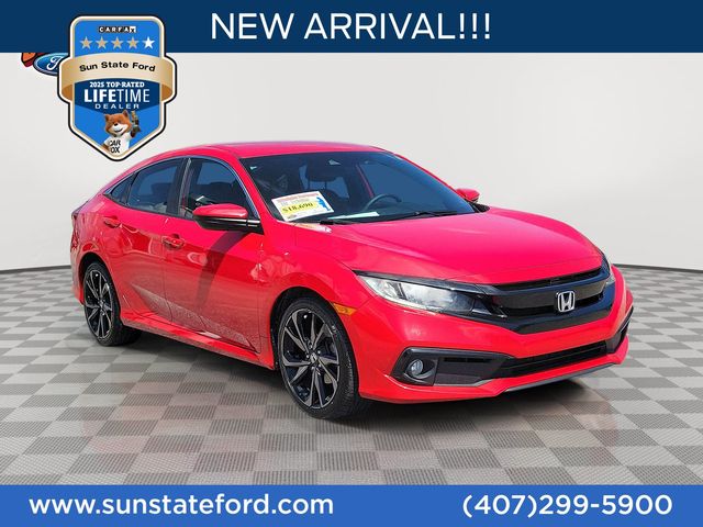 Rallye Red 2020 Honda Civic Sedan Front-Wheel Drive Continuously Variable Transmission