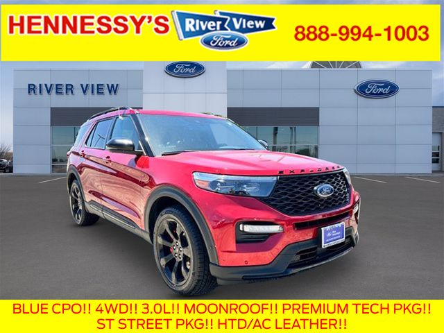 Rapid Red Metallic Tinted Clearcoat 2021 Ford Explorer ST AWD SUV / Crossover All-Wheel Drive Automatic