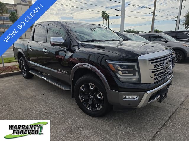 Super Black 2021 Nissan Titan Pickup Truck Four-Wheel Drive 9-Speed Automatic