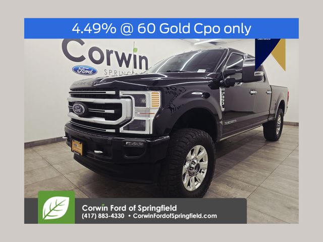 Agate Black Metallic 2022 Ford F-350 Super Duty Platinum Crew Cab 4WD Pickup Truck Four-Wheel Drive Automatic