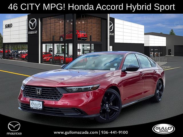 Red 2023 Honda Accord Hybrid Sedan Front-Wheel Drive Continuously Variable Transmission