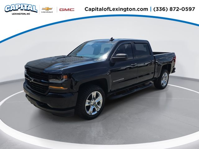 Black 2018 Chevrolet Silverado 1500 Custom Crew Cab 4WD Pickup Truck Four-Wheel Drive 6-Speed Automatic Overdrive