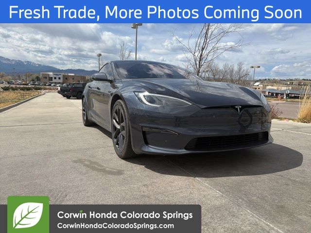 Solid Black 2024 Tesla Model S Plaid AWD Sedan All-Wheel Drive 1-Speed Automatic