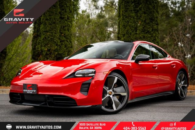 Red 2020 Porsche Taycan Turbo AWD Sedan All-Wheel Drive 2-Speed Automatic