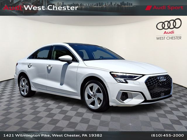 White 2023 Audi A3 40 TFSI Premium FWD Sedan Front-Wheel Drive 7-Speed Automatic
