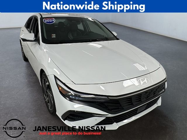 Serenity White 2024 Hyundai Elantra Limited FWD Sedan Front-Wheel Drive Continuously Variable Transmission