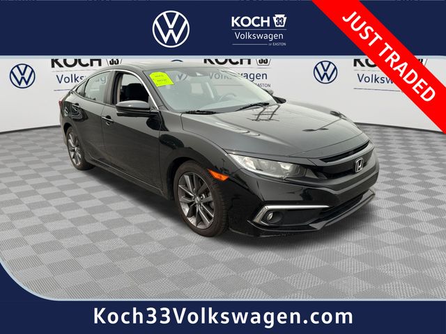 Black 2020 Honda Civic Sedan Front-Wheel Drive Continuously Variable Transmission