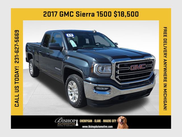 Dark Slate Metallic 2017 GMC Sierra 1500 SLE Double Cab 4WD Pickup Truck Four-Wheel Drive 6-Speed Automatic Overdrive