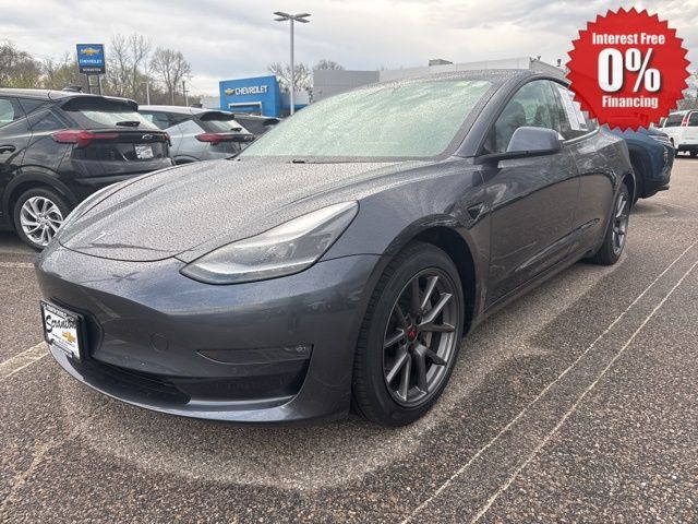 Gray 2021 Tesla Model 3 Long Range AWD Sedan All-Wheel Drive 1-Speed Automatic