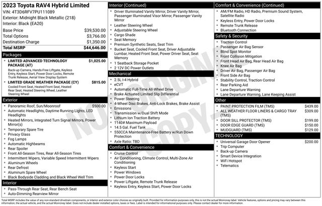 2023 Toyota RAV4 Hybrid Limited AWD