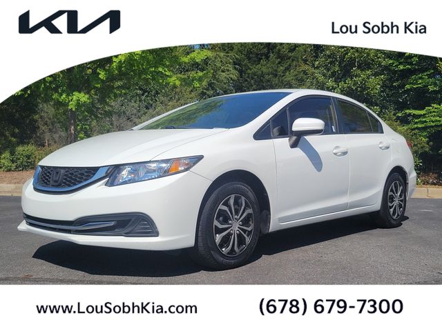 White 2014 Honda Civic LX Sedan Front-Wheel Drive Continuously Variable Transmission