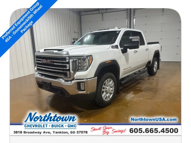 White Frost Tricoat 2021 GMC Sierra 2500HD SLT Crew Cab 4WD Pickup Truck Four-Wheel Drive 6-Speed Automatic