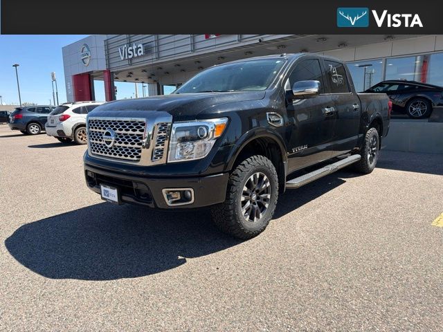 Gray (Magnetic Black) 2017 Nissan Titan Pickup Truck Four-Wheel Drive 7-Speed Automatic