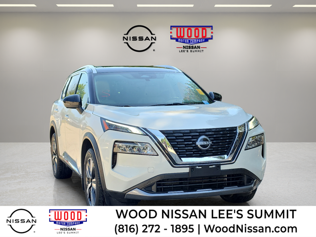 Pearl White Tricoat/Super Black 2023 Nissan Rogue SUV / Crossover All-Wheel Drive Continuously Variable Transmission