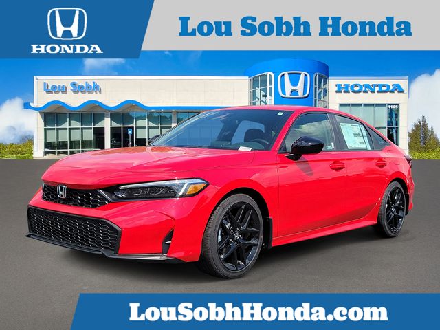 Rallye Red 2026 Honda Civic Sport FWD Sedan Front-Wheel Drive Continuously Variable Transmission