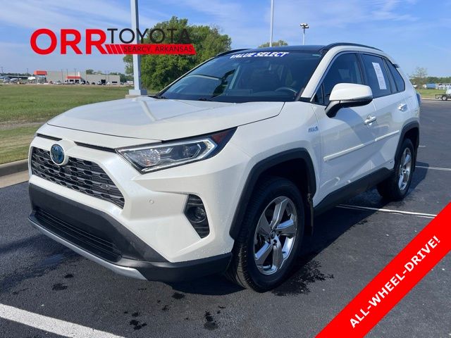 White (Blizzard Pearl) 2021 Toyota RAV4 Hybrid Limited AWD SUV / Crossover All-Wheel Drive Continuously Variable Transmission