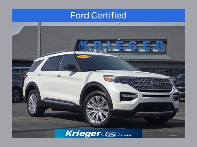 Star White Metallic Tri-Coat 2020 Ford Explorer Limited AWD SUV / Crossover All-Wheel Drive Automatic