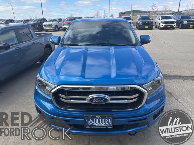 Blue 2021 Ford Ranger Lariat SuperCrew 4WD Pickup Truck Four-Wheel Drive Automatic