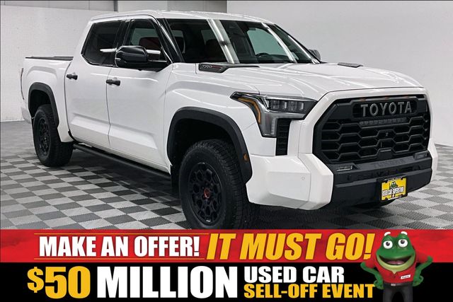 White 2022 Toyota Tundra Hybrid Pickup Truck Four-Wheel Drive 10-Speed Automatic