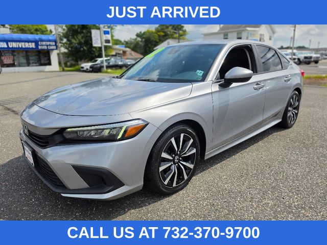 Silver 2022 Honda Civic Sedan Front-Wheel Drive Continuously Variable Transmission