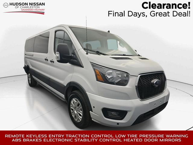 Oxford White 2024 Ford Transit Passenger 350 XLT Low Roof LB RWD Van Rear-Wheel Drive