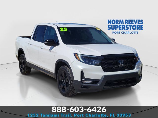 White 2025 Honda Ridgeline Black Edition AWD Pickup Truck All-Wheel Drive 9-Speed Automatic