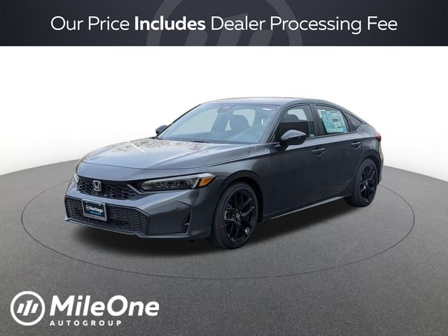 Meteorite Gray Metallic 2026 Honda Civic Hatchback Sport FWD Hatchback Front-Wheel Drive Continuously Variable Transmission