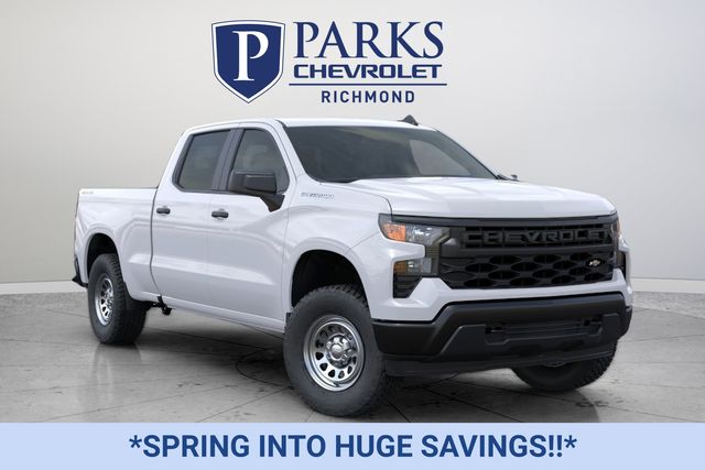 Summit White 2026 Chevrolet Silverado 1500 Work Truck Crew Cab 4WD Pickup Truck Four-Wheel Drive Automatic