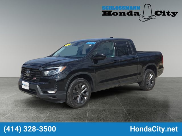 Black 2023 Honda Ridgeline Sport AWD Pickup Truck All-Wheel Drive 9-Speed Automatic