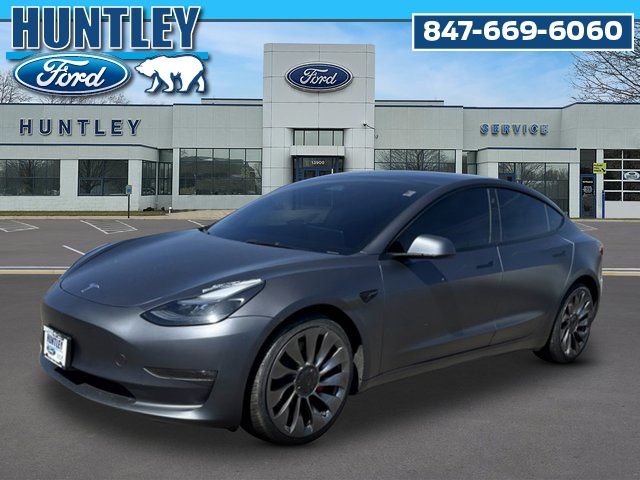 Gray 2023 Tesla Model 3 Performance AWD Sedan All-Wheel Drive 1-Speed Automatic