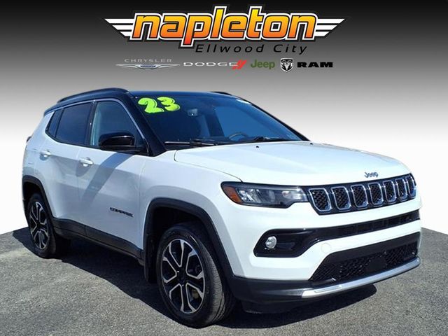 Bright White Clearcoat 2023 Jeep Compass Limited 4WD SUV / Crossover Four-Wheel Drive 8-Speed Automatic