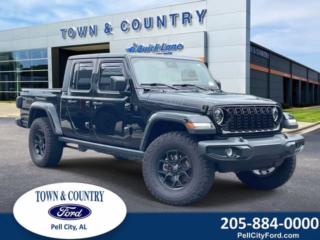 Black Clearcoat 2024 Jeep Gladiator Pickup Truck Four-Wheel Drive 8-Speed Automatic