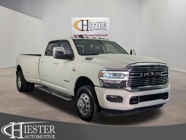 Pearl White 2024 RAM 3500 Laramie Crew Cab LB DRW 4WD Pickup Truck Four-Wheel Drive 6-Speed Automatic