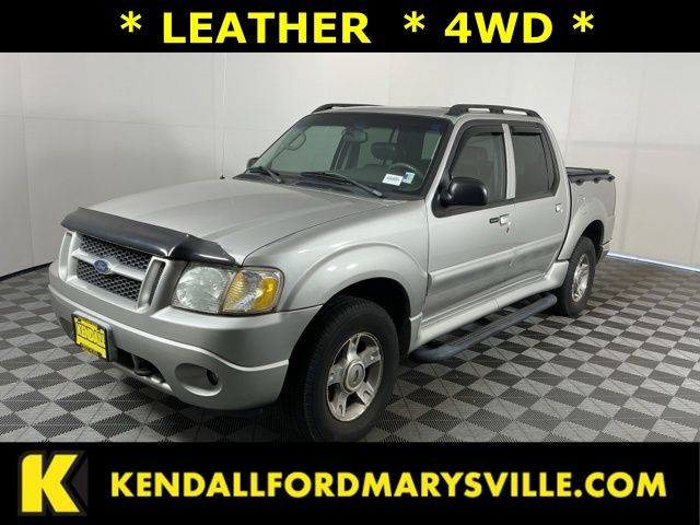 Silver 2004 Ford Explorer Sport Trac XLT 4WD Crew Cab Pickup Truck Four-Wheel Drive 5-Speed Automatic Overdrive