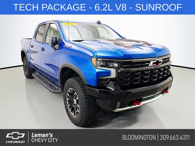 Glacier Blue Metallic 2022 Chevrolet Silverado 1500 Pickup Truck Four-Wheel Drive Automatic