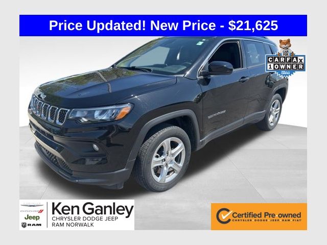 Diamond Black Crystal Pearlcoat 2023 Jeep Compass Latitude 4WD SUV / Crossover Four-Wheel Drive 8-Speed Automatic