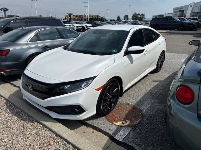 White 2019 Honda Civic Sedan Front-Wheel Drive Continuously Variable Transmission