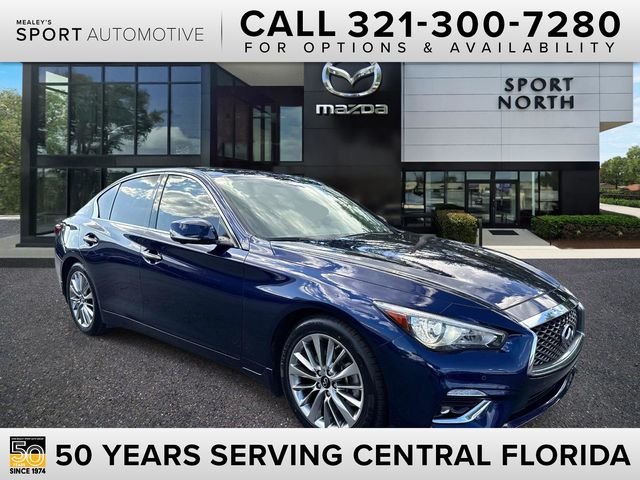 Grand Blue 2023 INFINITI Q50 Sedan Rear-Wheel Drive 7-Speed Automatic Overdrive