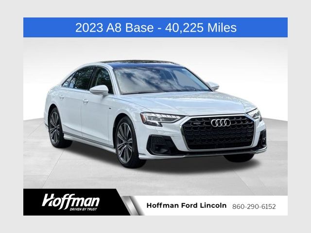 Glacier White Metallic 2023 Audi A8 Sedan All-Wheel Drive 8-Speed Automatic
