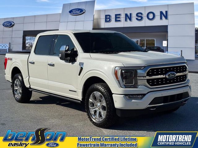 White Metallic 2021 Ford F-150 Platinum SuperCrew 4WD Pickup Truck Four-Wheel Drive Automatic