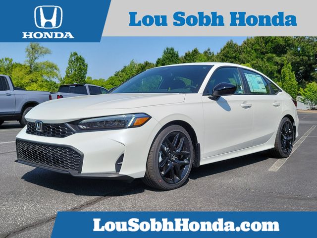 Platinum White Pearl 2026 Honda Civic Sport FWD Sedan Front-Wheel Drive Continuously Variable Transmission