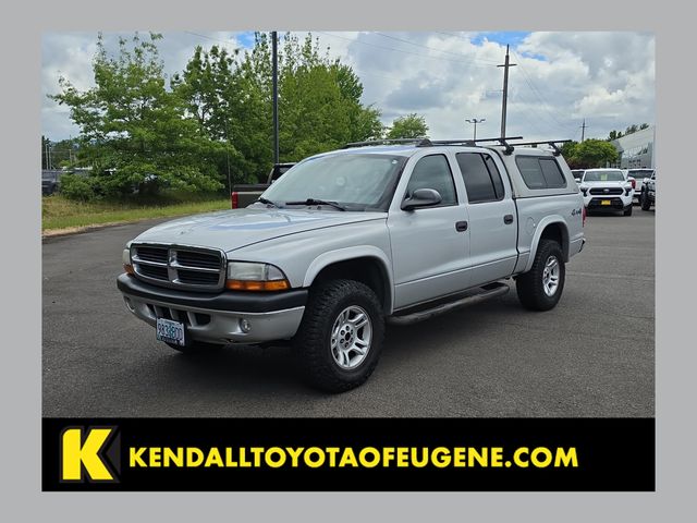 Bright Silver Metallic 2004 Dodge Dakota Sport Quad Cab 4WD Pickup Truck Four-Wheel Drive