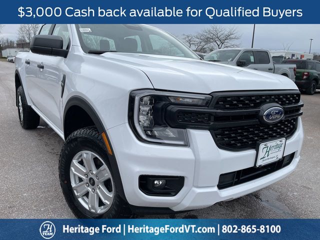 Oxford White 2025 Ford Ranger XL SuperCrew 4WD Pickup Truck Four-Wheel Drive Automatic