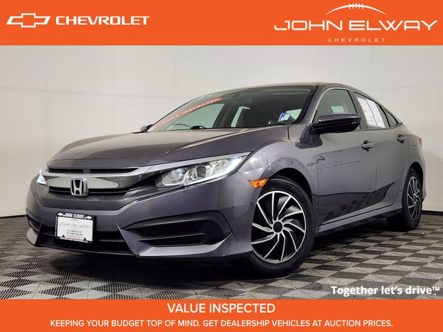 Gray (Modern Steel Metallic) 2016 Honda Civic LX Sedan Front-Wheel Drive Continuously Variable Transmission