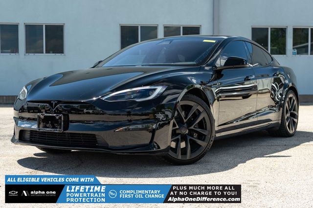Solid Black 2022 Tesla Model S Plaid AWD Sedan All-Wheel Drive 1-Speed Automatic