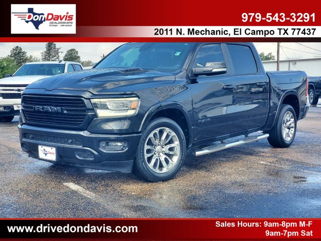 Diamond Black Crystal Pearlcoat 2019 RAM 1500 Laramie Crew Cab RWD Pickup Truck 4X2 8-Speed Automatic