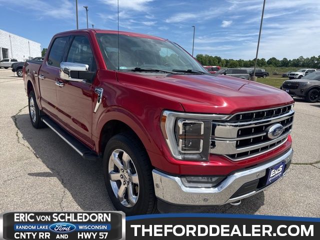 Vermillion Red 2021 Ford F-150 Lariat SuperCrew 4WD Pickup Truck Four-Wheel Drive Automatic
