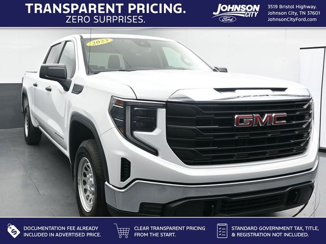 Summit White 2023 GMC Sierra 1500 Pro Crew Cab 4WD Pickup Truck Four-Wheel Drive 8-Speed Automatic
