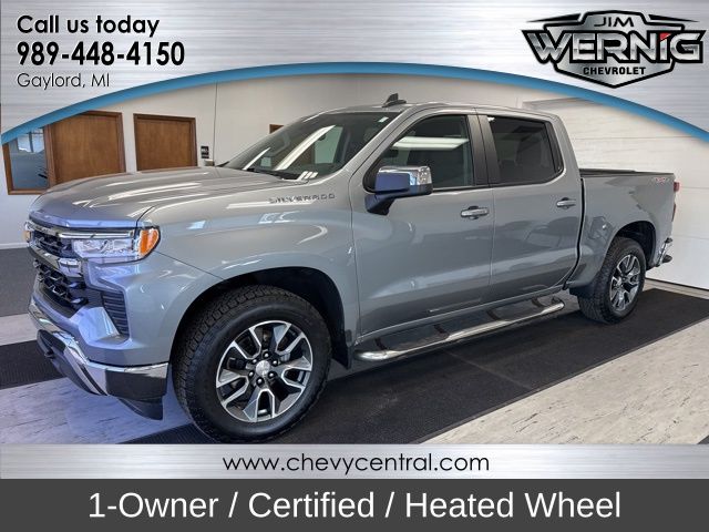 Sterling Gray Metallic 2023 Chevrolet Silverado 1500 LT Crew Cab 4WD Pickup Truck Four-Wheel Drive 8-Speed Automatic