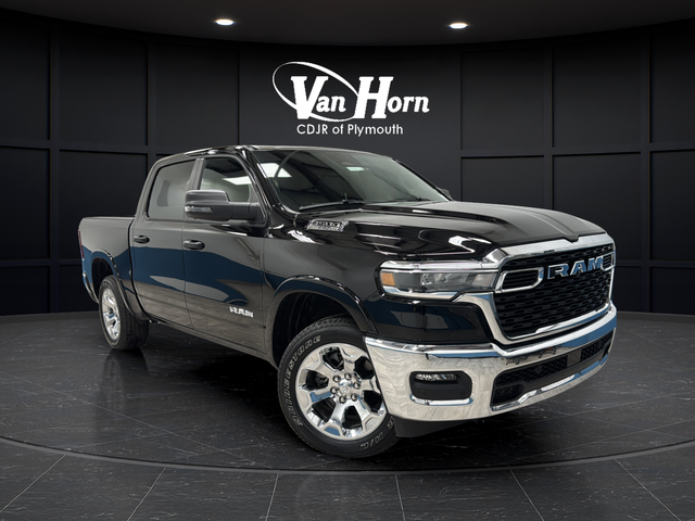 Diamond Black Crystal Pearlcoat 2025 RAM 1500 Big Horn Crew Cab 4WD Pickup Truck Four-Wheel Drive 8-Speed Automatic